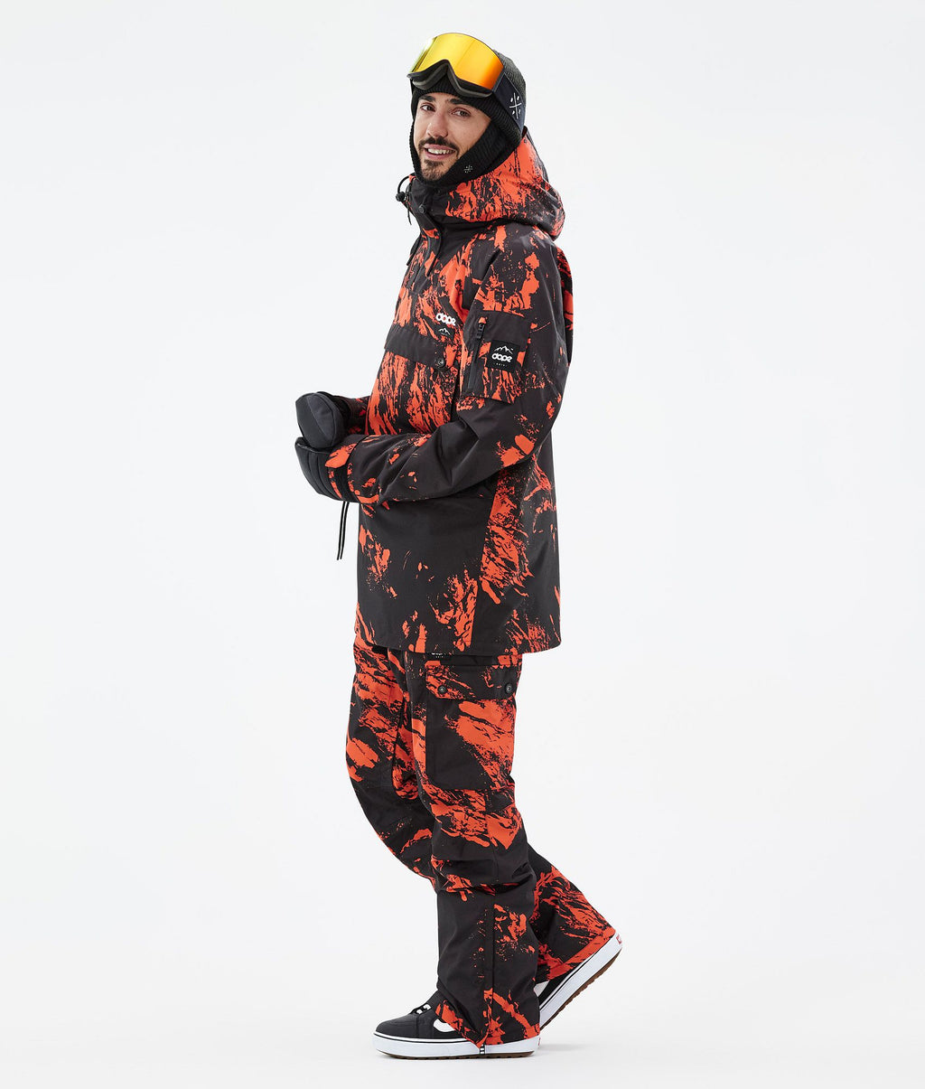 Snowboard Jacket For Men Paint Orange
