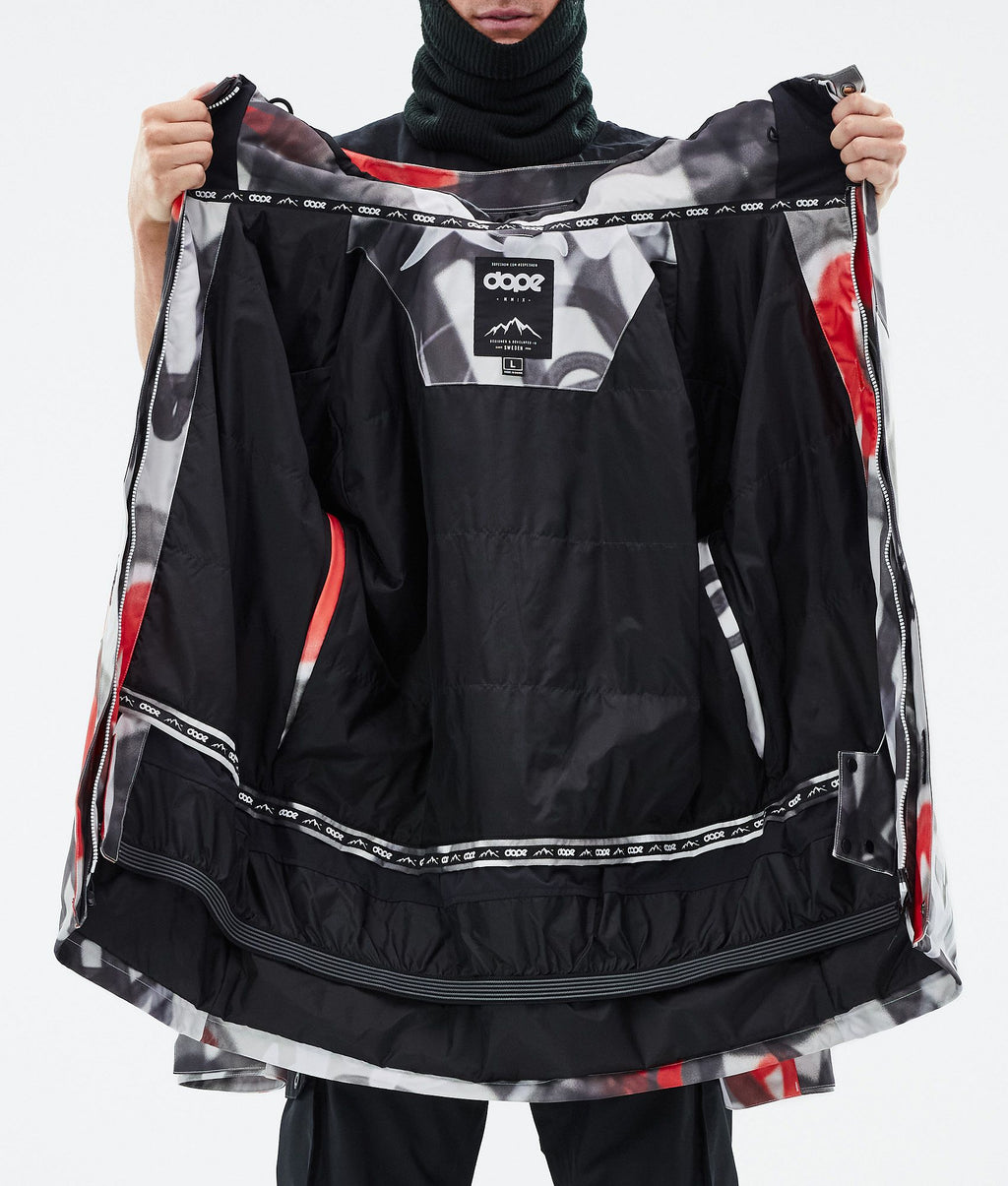 Snowboard Jacket For Men Spray Black Red