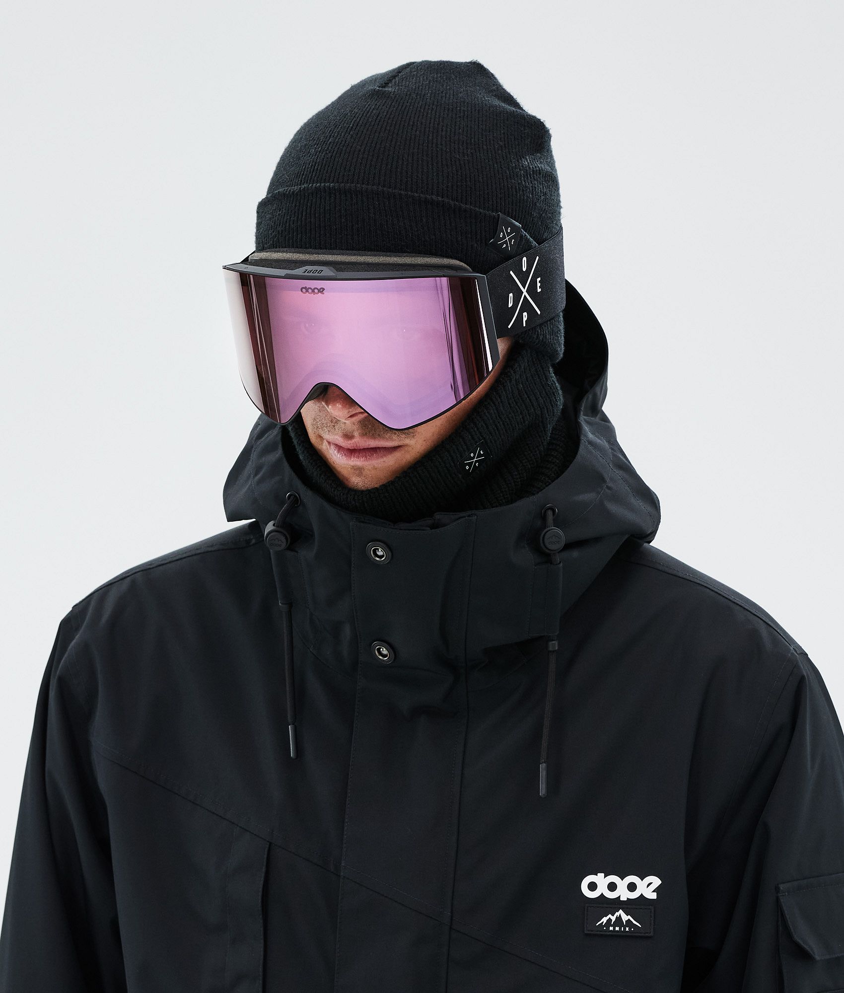 Ski Goggles Black/Pink Mirror