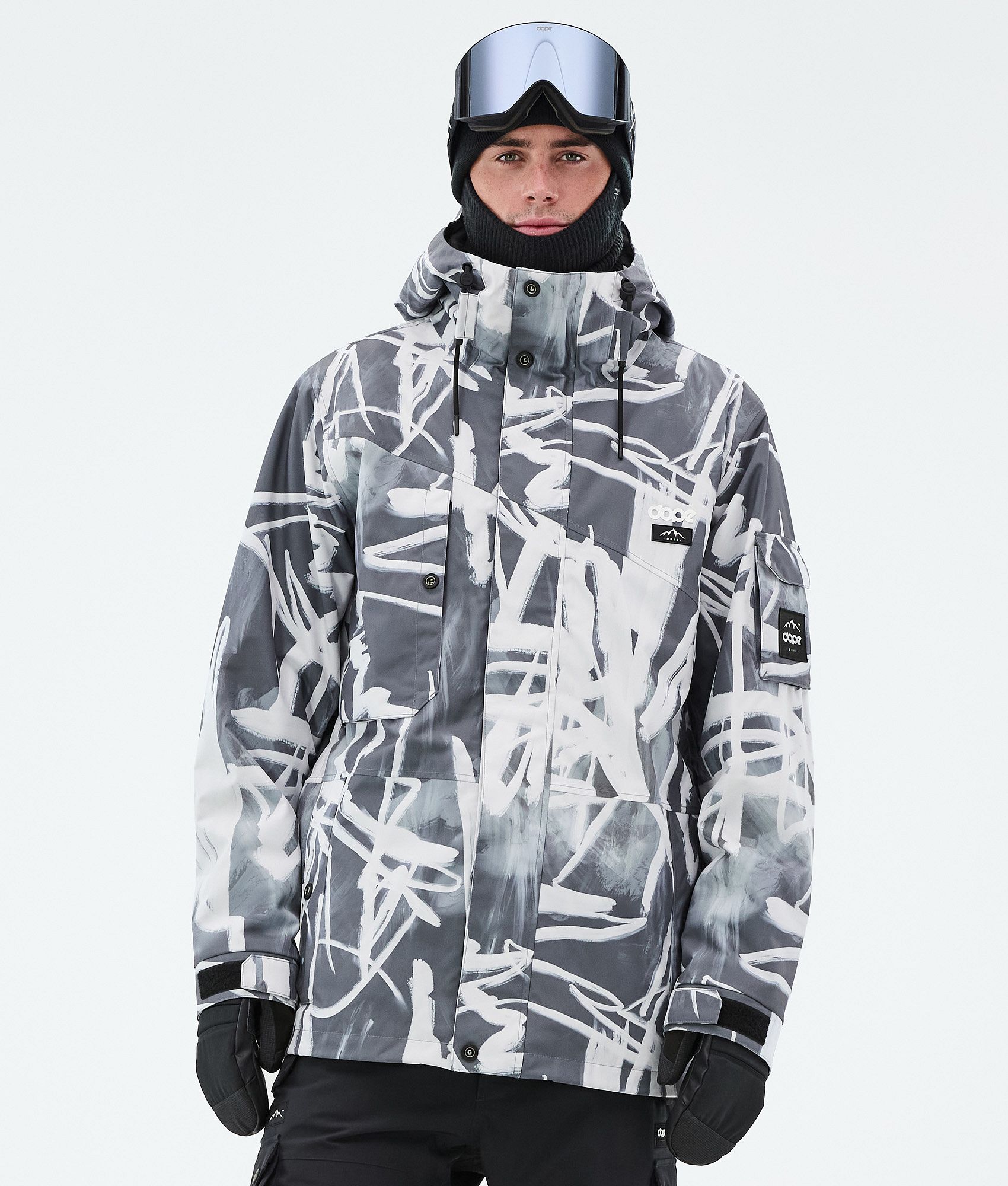 Snowboard Jacket For Men Scribble Black