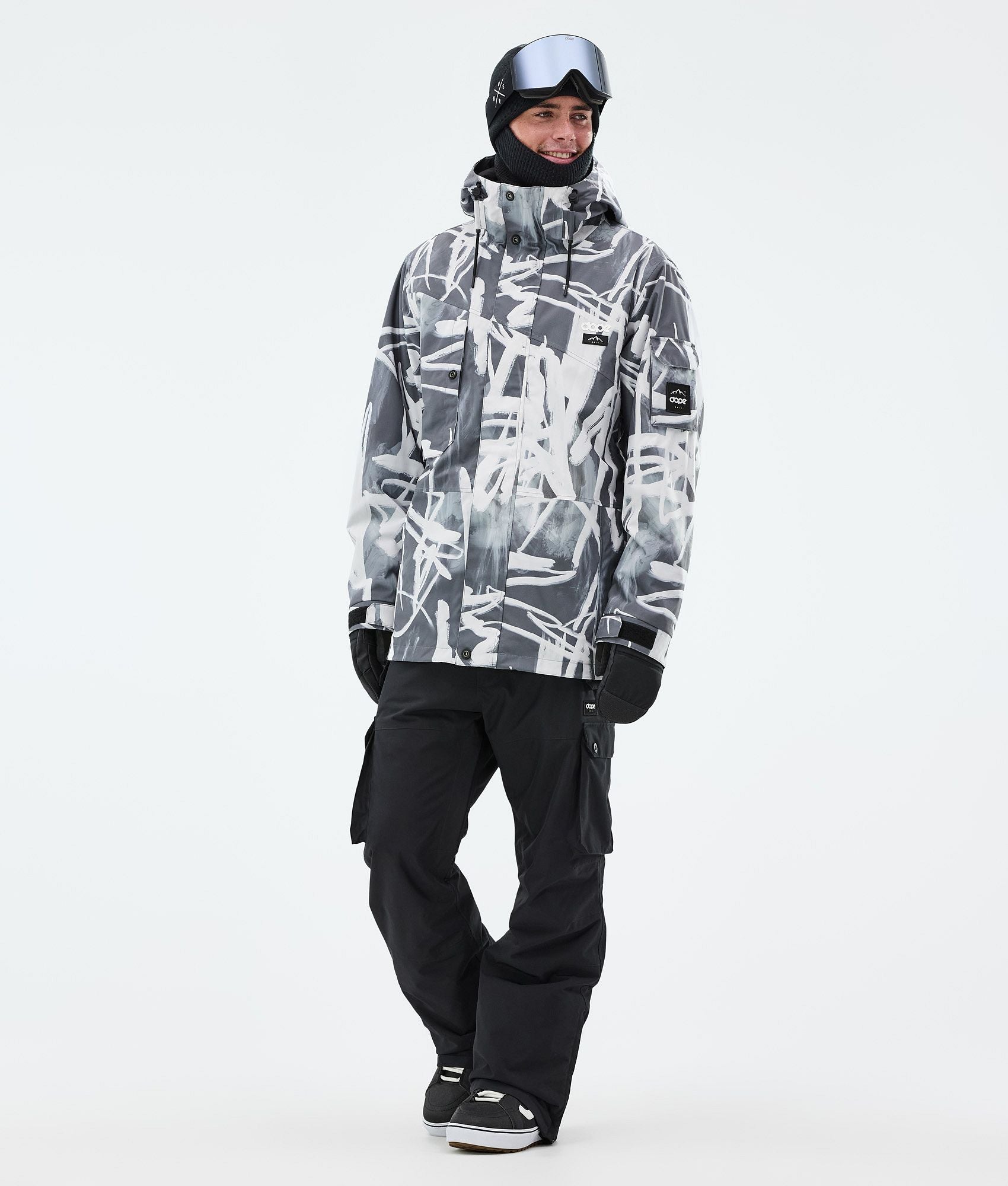 Snowboard Jacket For Men Scribble Black