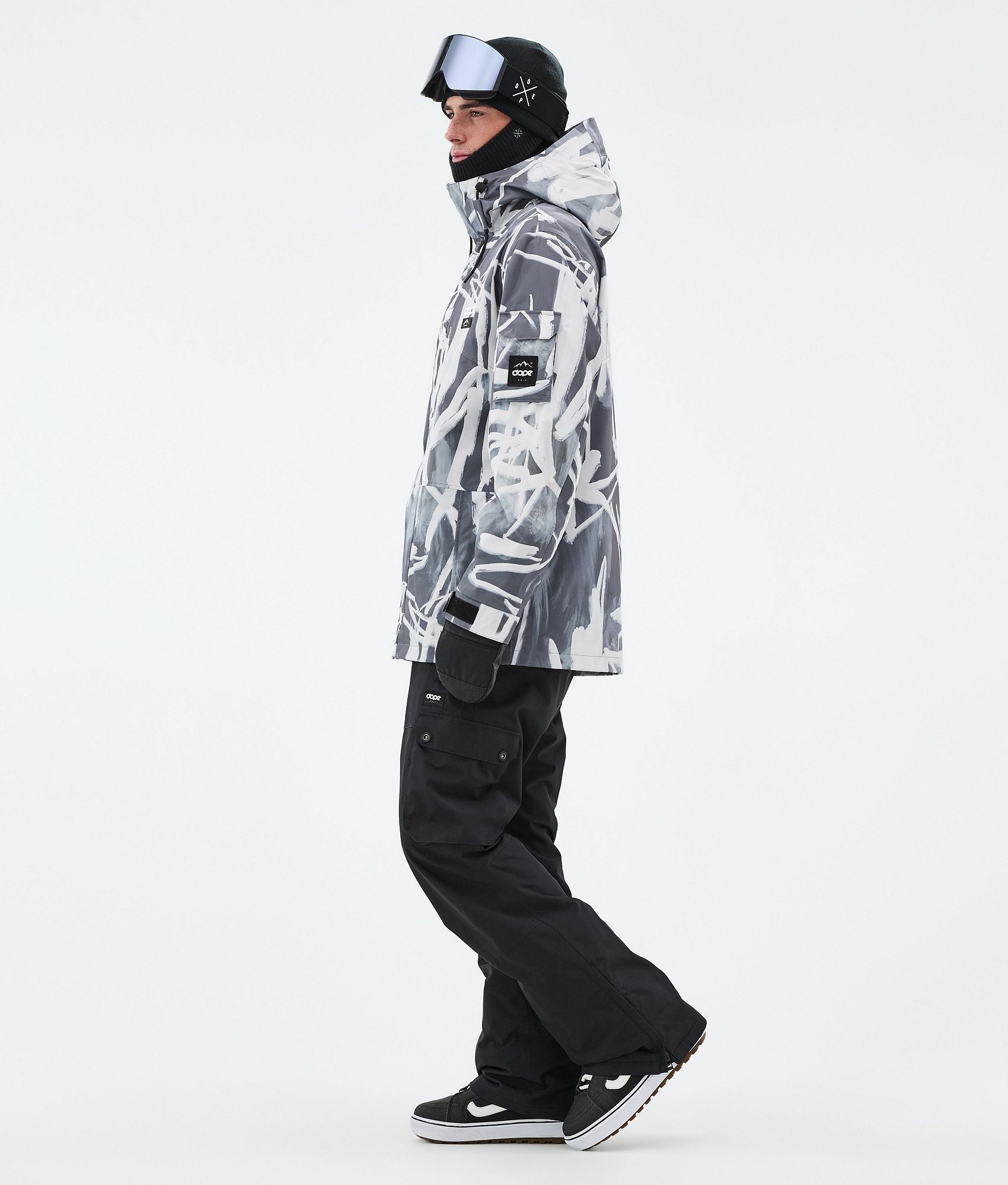 Snowboard Jacket For Men Scribble Black