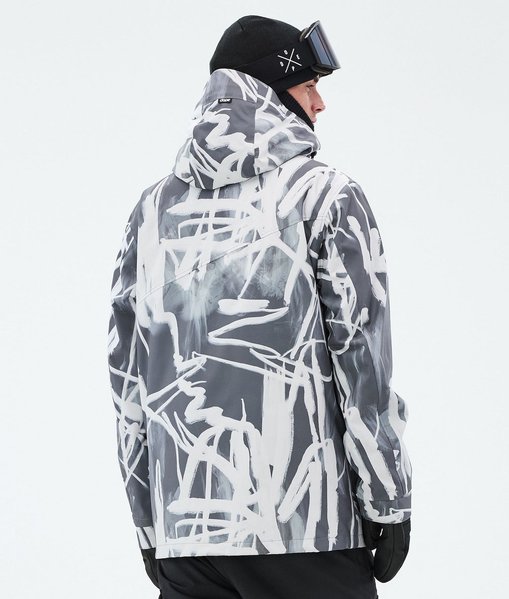 Snowboard Jacket For Men Scribble Black